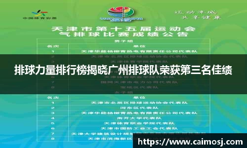 排球力量排行榜揭晓广州排球队荣获第三名佳绩
