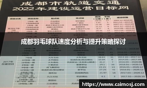 成都羽毛球队速度分析与提升策略探讨